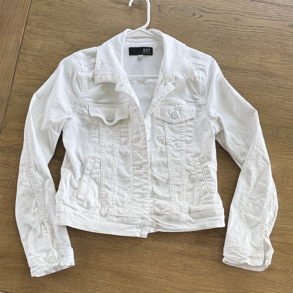 Kut from the Kloth White Denim Jacket - Fitted Trucker